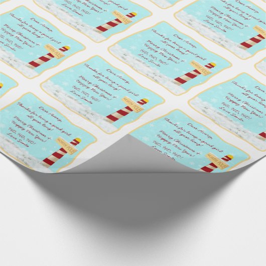 Wegwijzerpost van de Noordpool Brief van Santa Chr Cadeaupapier (Hoek)
