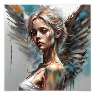 weibliches Porträtgestalt mit Eleganz Foto Afdruk