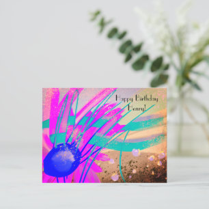 Weide bij zonsondergang - Abstracte schildering Briefkaart