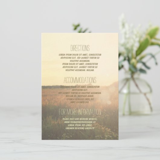 weide bruiloft details - Informatie Informatiekaartje (Staand voorkant)