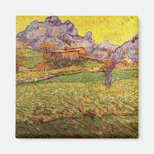 Weide in de bergen door Vincent van Gogh Magneet