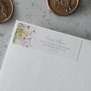 Weide Kleurrijk Wildflower Retouradres Label