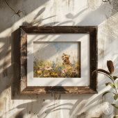 weide wilde bloemen schilderen tijger wilde dier poster