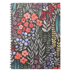 Weidebloemen: Aquarel Bloemloze Naadloze Notitieboek
