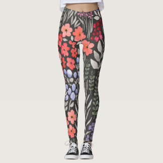 Weidebloemen: Aquarel Bloemloze Naadloze Overgang Leggings