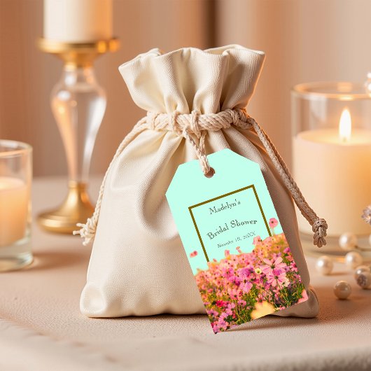 Weidebloemen Bruidsfeest of Evenement Cadeaulabel