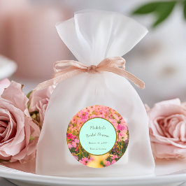 Weidebloemen Bruidsfeest of Evenement Ronde Sticker