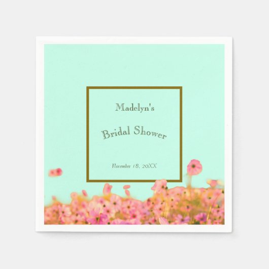 Weidebloemen Bruiloft of Feest Servet (Voorkant)