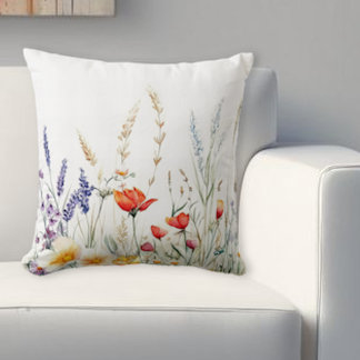 Weidebloemen en Lavendel Kussen
