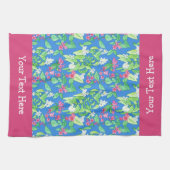 Weigela en Philadelphus Spring Blossom op Blue Theedoek (Horizontaal)