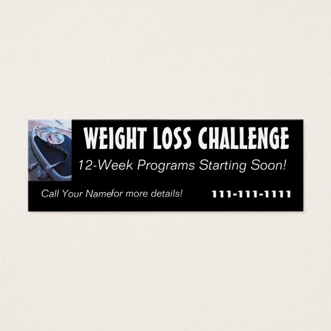 Weight Loss Challenge Profile Card Mini Visitekaartjes (Voorkant)