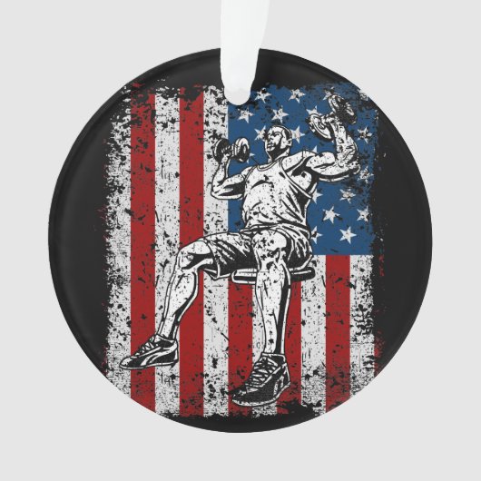 Weightlifter Dumbbell Shouler Press Ornament (voorkant)