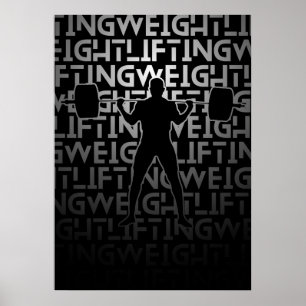 Weightlifting Poster   Metallic color   Gym Gift