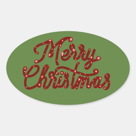Weihnachten Ovale Sticker (Voorkant)