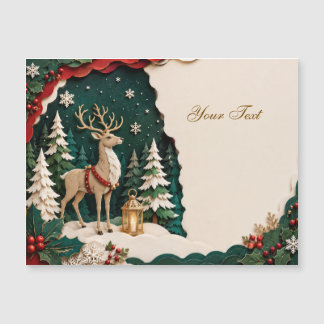 Weihnachtlicher Rentier Wald Rahmen