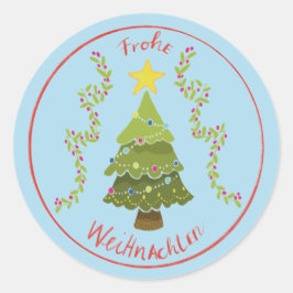 Weihnachtlicher Tannenbaum Rund Aufkleber Ronde Sticker