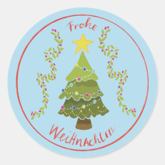 Weihnachtlicher Tannenbaum Rund Aufkleber Ronde Sticker
