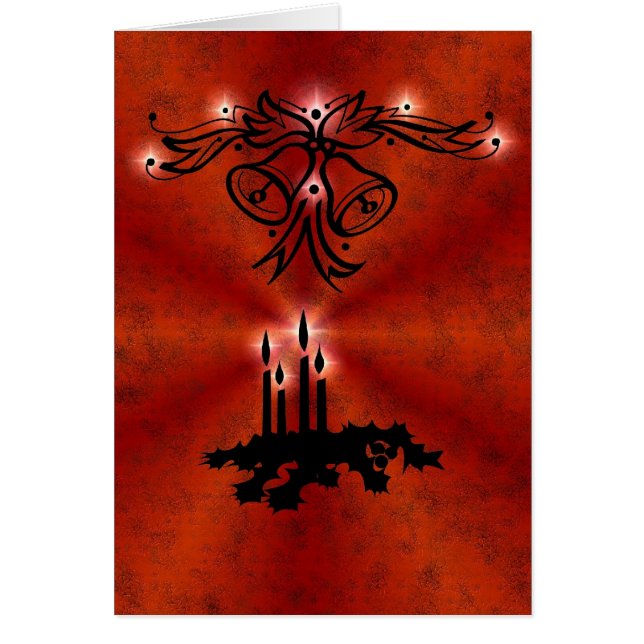 Weihnachts Ornamente mit Sterne auf rot (Voorkant)