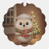 Weihnachtsdekoration mit weichem Igel zum Aufhänge Ornament Kaart (Achterkant)