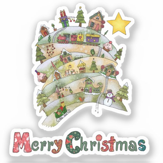 Weihnachtsdorf Sticker (Voorkant)