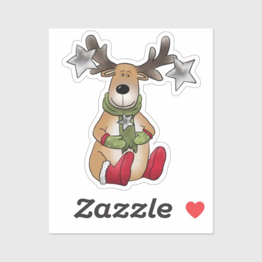 Weihnachtselch sticker (Vel)