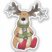 Weihnachtselch sticker (Voorkant)