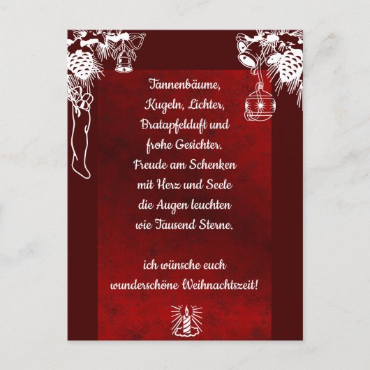 Weihnachtsgedicht Deutsch, Ajouter Votre Carte Pos (Devant)