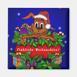Weihnachtskaninchen , Fröhliche Weihnachten! Magneet