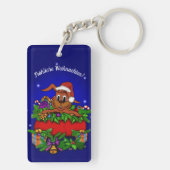Weihnachtskaninchen , Fröhliche Weihnachten! Sleutelhanger (achterkant)