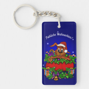Weihnachtskaninchen , Fröhliche Weihnachten! Sleutelhanger