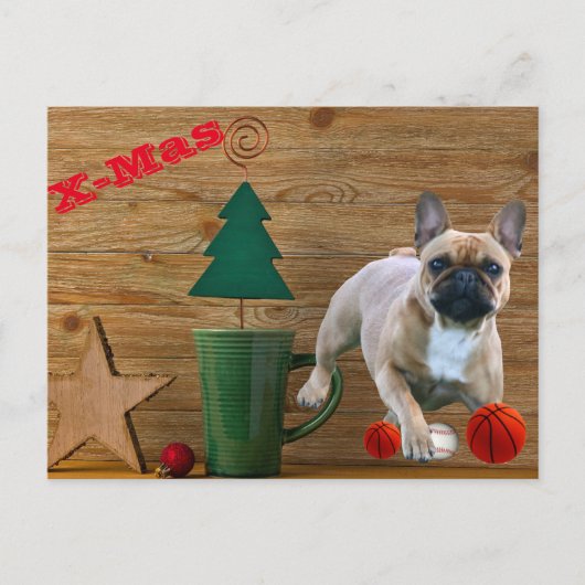 Weihnachtskarte französische Bulldoggen Christmas Briefkaart (Voorkant)