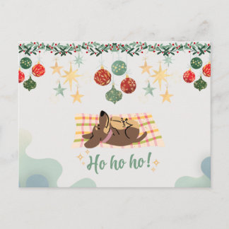 Weihnachtskarte Hund Briefkaart