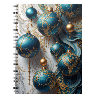 Weihnachtskugeln Blau Gold Festzauber Notitieboek