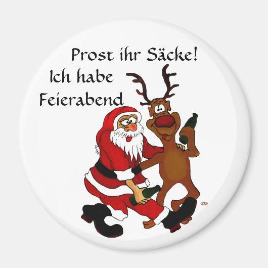 Weihnachtsmann mit Elch Magneet (Voorkant)