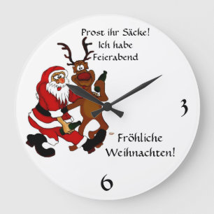 Weihnachtsmann mit Elch - Prost ihr Säcke! Grote Klok