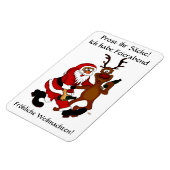 Weihnachtsmann mit Elch - Prost ihr Säcke! Magneet (Linkerzijde)