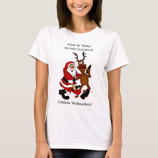 Weihnachtsmann mit Elch T-shirt (Voorkant)