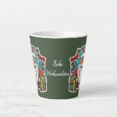 Weihnachtsmann mit Geschenken - Latte Mok (Voorkant)