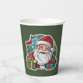 Weihnachtsmann mit Geschenken - Papieren Bekers (Achterkant)