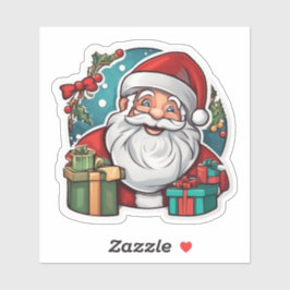 Weihnachtsmann mit Geschenken - Sticker