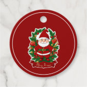 Weihnachtsmann mit Tannenzweigen - Bedankjes Labels (Voorkant)