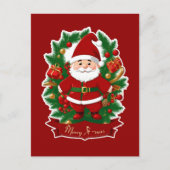 Weihnachtsmann mit Tannenzweigen - Briefkaart (Voorkant)