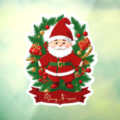 Weihnachtsmann mit Tannenzweigen -  Raamsticker (Vel 3)