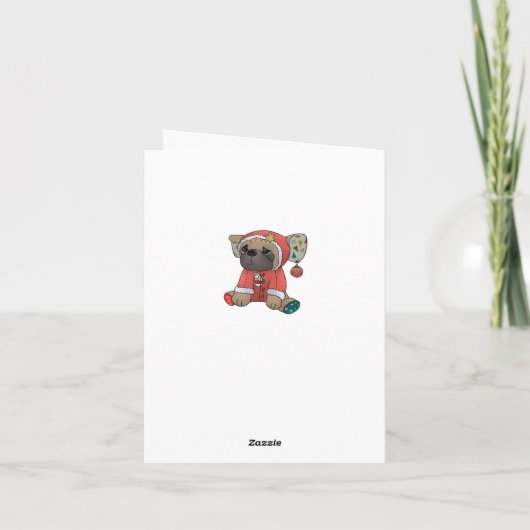 Weihnachtsmops Feestdagen Kaart (Achterkant)