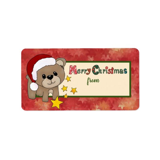 Weihnachtsstickbild Adressaufkleber Etiket (Voorkant)