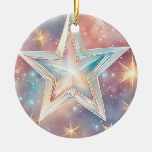 Weihnachtstern pastell keramisch ornament (Voorkant)
