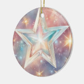 Weihnachtstern pastell keramisch ornament (Links)