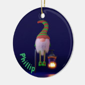 Weihnachtswichtel Keramisch Ornament (Links)