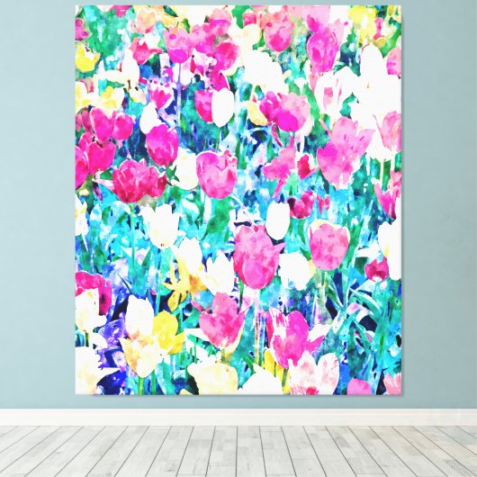 Weiland in bloei canvas afdruk (Insitu (Houten vloer))