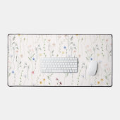 Weiland, lichtroze wilde bloemen, waterverf bureaumat (Keyboard & Muis)